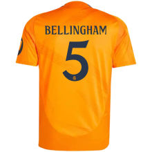 BELLINGHAM #5 RM 1:1 Quality Away Orange Fans Jersey 2024/25 （UCL Font) ★★