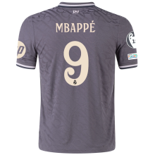 MBAPPÉ #9 RM 1:1 Quality Third Black Fans Jersey 2024/25 （UCL Font) ★★