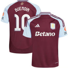 BUENDIA #10 Aston Villa Home Fans Soccer Jersey 2024/25 (UCL Font) ★★
