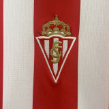 2024/25 Gijon Home Red White Fans Soccer Jersey 希洪竞技