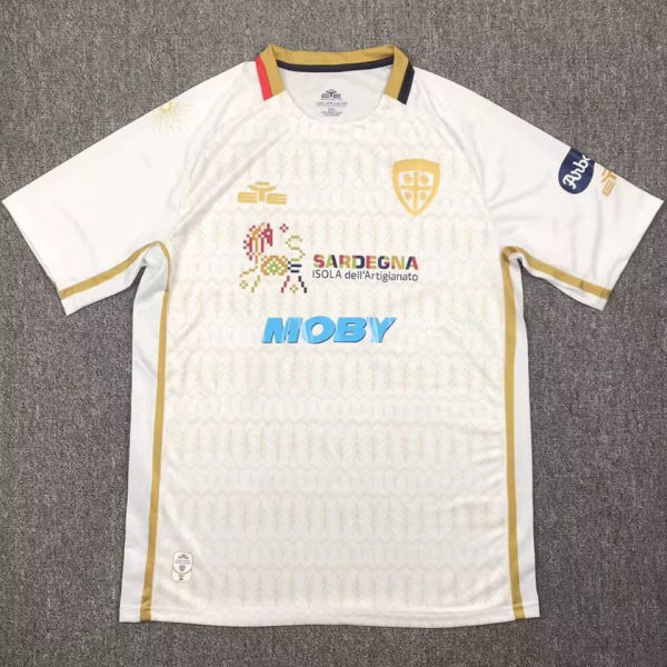 2024/25 Cagliari Away White Fans Soccer Jersey 卡利亚里