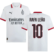RAFA LEãO #10 AC Milan Away White Fans Soccer Jersey 2024/25 UCL Font 欧冠字体 ★★