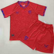 2024/25 Sevilla FC Away Red White Kids Soccer Jersey