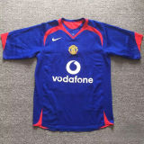 2005/06 M Utd Away Blue Retro Soccer Jersey