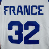 2024 Team FRANCE WEMBANYAMA #32 White NBA Jersey