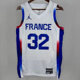 2024 Team FRANCE WEMBANYAMA #32 White NBA Jersey