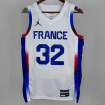 2024 Team FRANCE WEMBANYAMA #32 White NBA Jersey