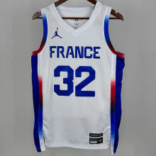 2024 Team FRANCE WEMBANYAMA #32 White NBA Jersey
