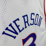 196/97 76ers IVERSON #3 White Retro NBA Jersey