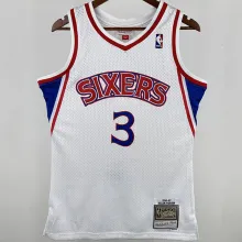 196/97 76ers IVERSON #3 White Retro NBA Jersey