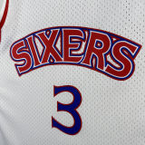 196/97 76ers IVERSON #3 White Retro NBA Jersey