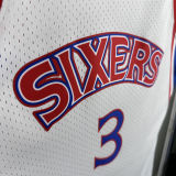 196/97 76ers IVERSON #3 White Retro NBA Jersey