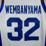 2024 Team FRANCE WEMBANYAMA #32 White NBA Jersey