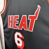 2013/14 Miami Heat JAMES #6 Black Retro NBA Jersey