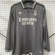 2024/25 RM Third Black Fans Long Sleeve Soccer Jersey