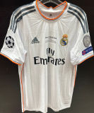 2013/14 RM White Home Retro Player Version Long Sleeve Soccer Jersey 球员版