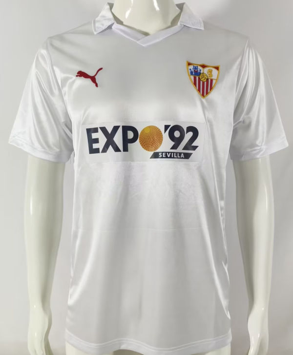 1987/90 Sevilla FC Home White Retro Soccer Jersey
