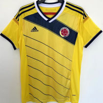 2014 Colombia Home Yellow Retro Soccer Jersey