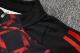 2025 M Utd Black Red Kids Sweater Tracksuit