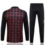 2025 M Utd Black Red Kids Sweater Tracksuit