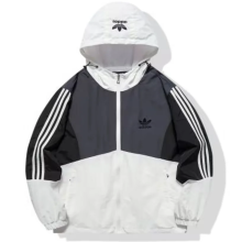 2025 Ad~ White Grey Windbreaker