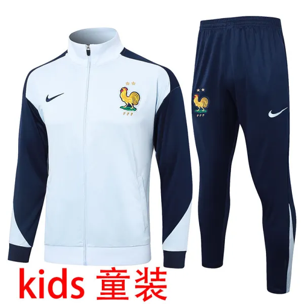 2025 France Light Blue Kids Jacket Tracksuit