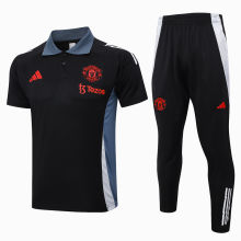 2025 M Utd Black POLO Training Tracksuit