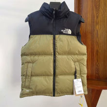 1996 THE N FACE Light Green Vest Down Jackets