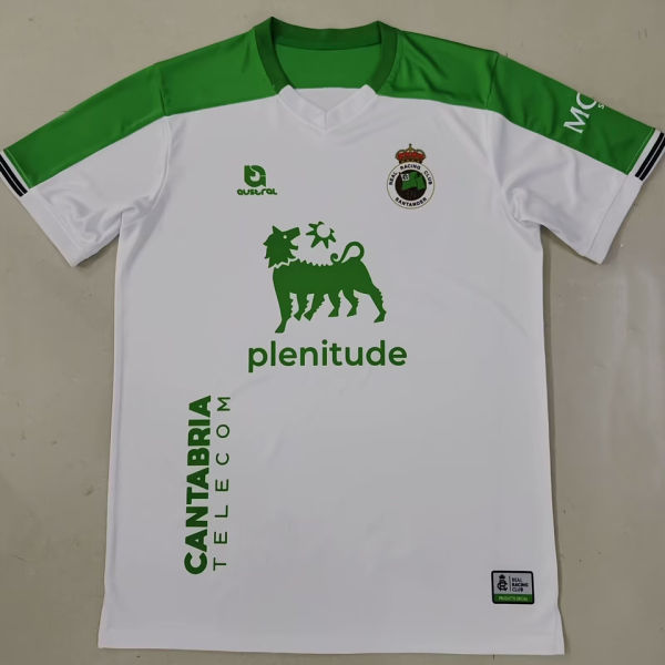 2024/25 Racing Santander Home White Fans Soccer Jersey 桑坦德竞技