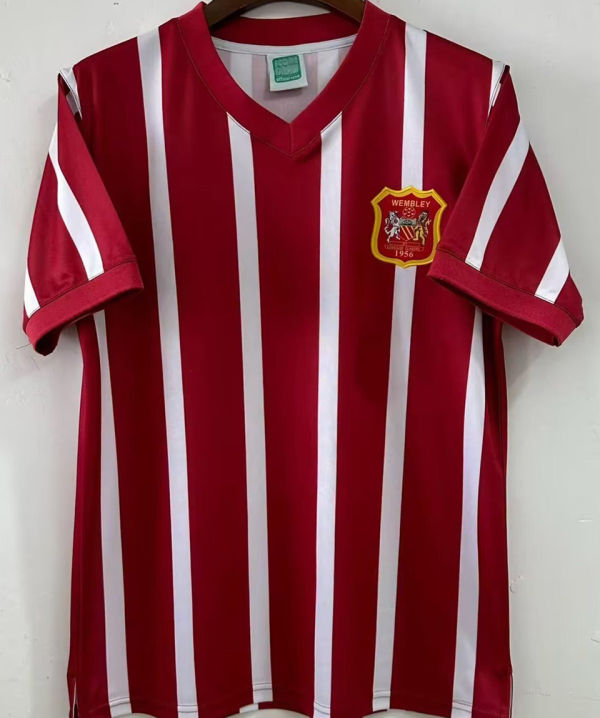 1956 Man City White Red Retro Soccer Jersey