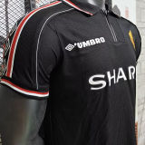 1999 M Utd Black Retro Soccer Jersey Shirt