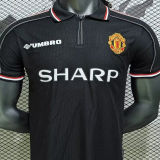 1999 M Utd Black Retro Soccer Jersey Shirt