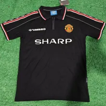 1999 M Utd Black Retro Soccer Jersey Shirt