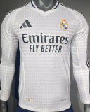 2024/25 RM Home White Player Version Long Sleeve Soccer Jersey