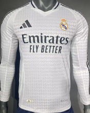 2024/25 RM Home White Player Version Long Sleeve Soccer Jersey