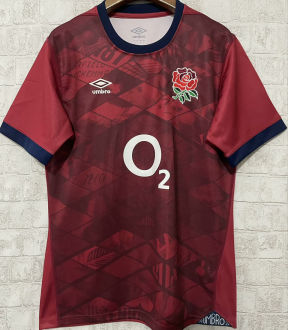 2025 England Away Red Rugby Shirt 英格兰
