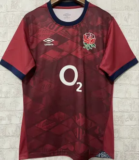 2025 England Away Red Rugby Shirt 英格兰