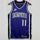 2024/25 Kings SABONIS #11 purple Retro NBA Jerseys 热压