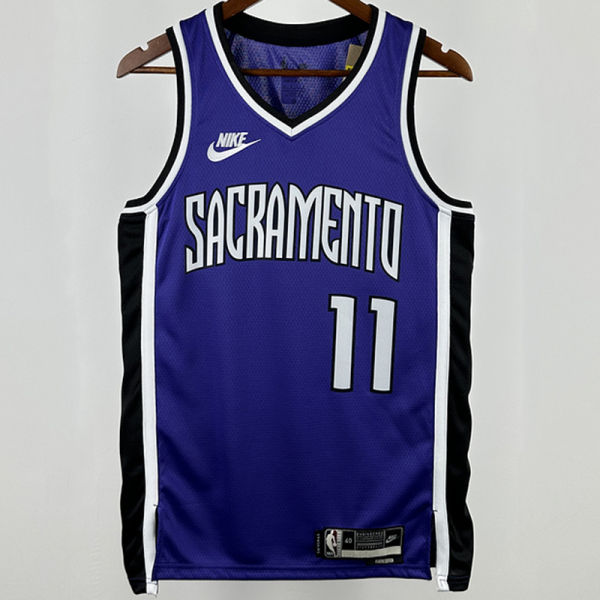 2024/25 Kings SABONIS #11 purple Retro NBA Jerseys 热压