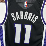 2024/25 Kings SABONIS #11 Black NBA Jerseys 热压