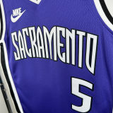 2024/25 Kings FOX #5 purple Retro NBA Jerseys 热压