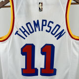 2024/25 Warriors THOMPSON #11 White Retro NBA Jerseys 热压