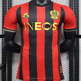 2024/25 Nice Home Red Black Player Version Soccer Jersey