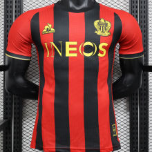 2024/25 Nice Home Red Black Player Version Soccer Jersey