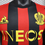 2024/25 Nice Home Red Black Player Version Soccer Jersey