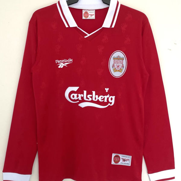 1996/97 LFC Home Red Long Sleeve Retro Soccer Jersey