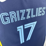 Grizzlies KAWAMURA #17 Dark Blue NBA Jerseys Hot Pressed