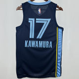 Grizzlies KAWAMURA #17 Dark Blue NBA Jerseys Hot Pressed