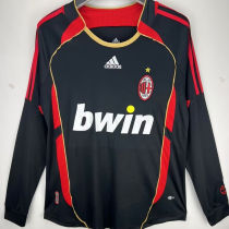 2006/07 AC Milan Third Black Long Sleeve Retro Soccer Jersey