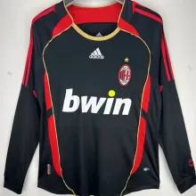 2006/07 AC Milan Third Black Long Sleeve Retro Soccer Jersey